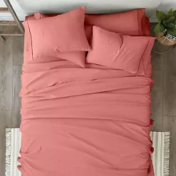 Kirklands Home Clay Solid 6-pc. Queen Sheet Set Orange Best