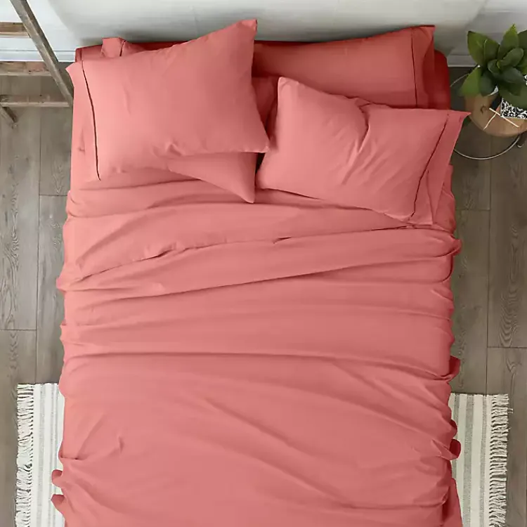 Kirklands Home Clay Solid 6-pc. Queen Sheet Set Orange Best