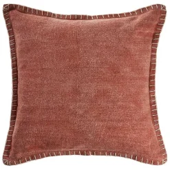 Pillows>Kirklands Home Clay Stitched Flange Velvet Throw Pillow Red