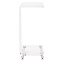 Kirklands Home Acrylic Curved Edge C-Table with Wheels Clear Sale