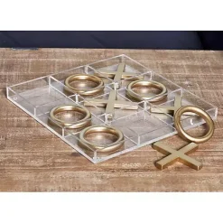 Decorative Accents>Kirklands Home Clear and Tic Tac Toe Board Gold