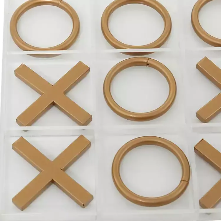 Decorative Accents>Kirklands Home Clear and Tic Tac Toe Board Gold