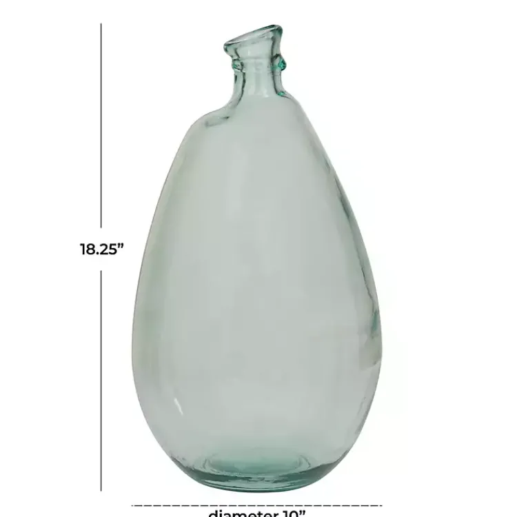 Vases>Kirklands Home Aqua Recycled Glass Vase Clear