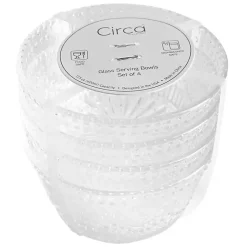 Kirklands Home Circa Hobnail Bowls, Set of 4 Clear New