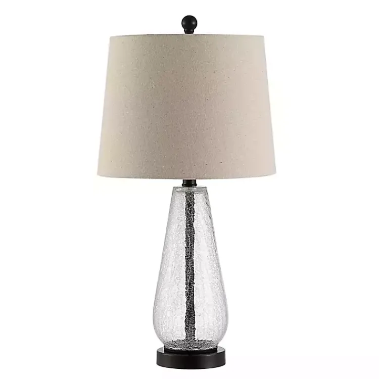 Kirklands Home Clear Crackle Glass Bronze Center Table Lamp Tan Best