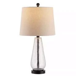 Kirklands Home Clear Crackle Glass Bronze Center Table Lamp Tan Best