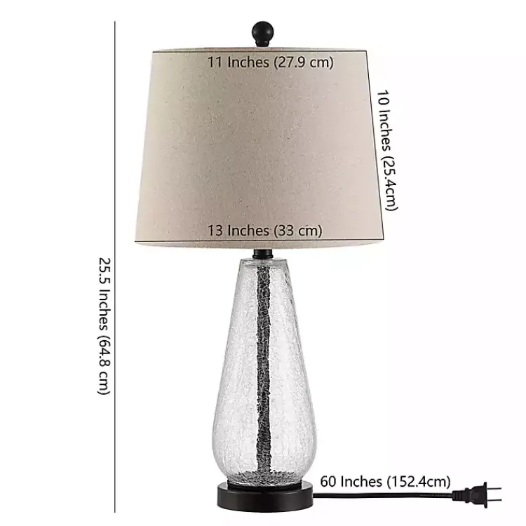 Kirklands Home Clear Crackle Glass Bronze Center Table Lamp Tan Best