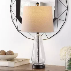 Kirklands Home Clear Crackle Glass Bronze Center Table Lamp Tan Best