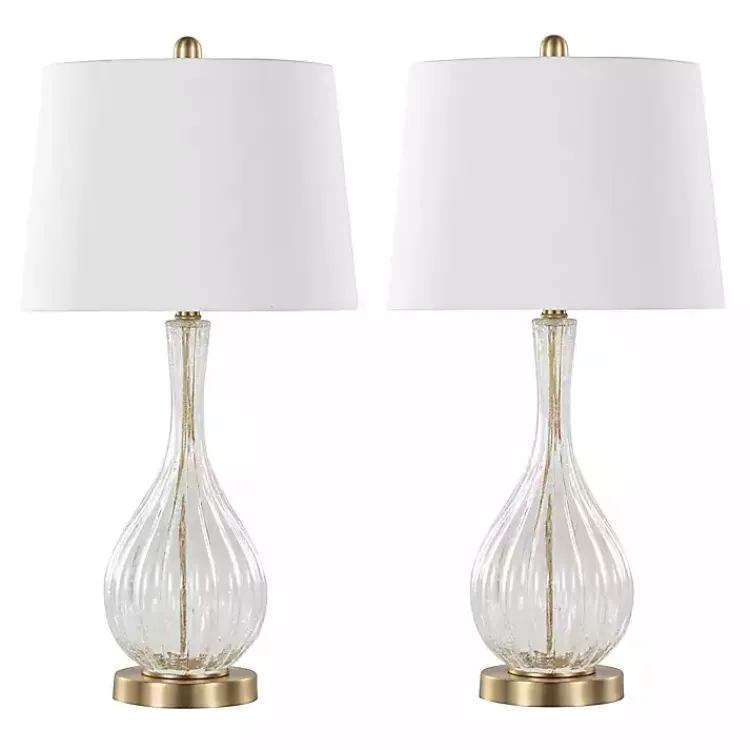 Kirklands Home Crackle Glass Penny Table Lamps, Set of 2 Clear Best
