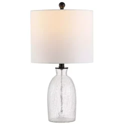 Kirklands Home Clear Crackle Glass Table Lamp White Outlet