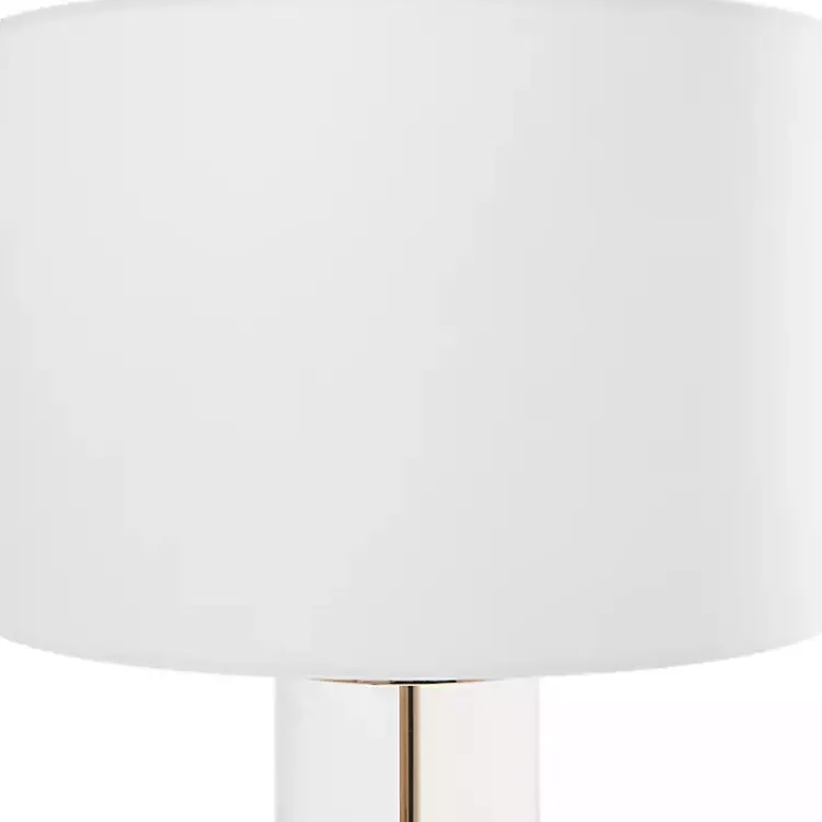 Kirklands Home Clear Glass and Gold Stem Table Lamp White Best