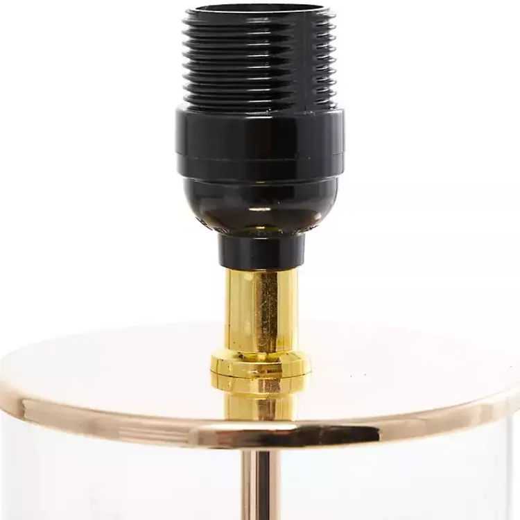 Kirklands Home Clear Glass and Gold Stem Table Lamp White Best
