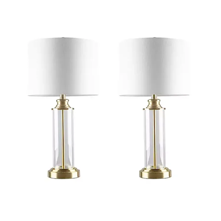 Kirklands Home Clear Glass Base Gold Table Lamps, Set of 2 White Best