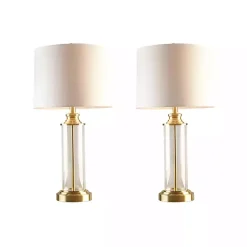 Kirklands Home Clear Glass Base Gold Table Lamps, Set of 2 White Best