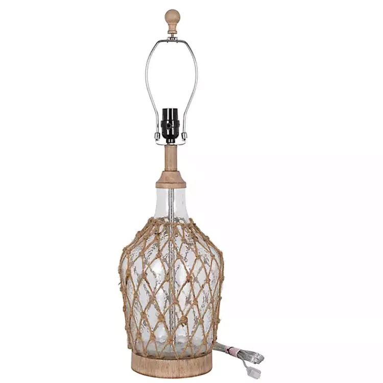 Kirklands Home Clear Glass Coastal Netting Table Lamps, Set of 2 White Discount