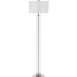 Kirklands Home Clear Glass Demi Floor Lamp Ivory Outlet