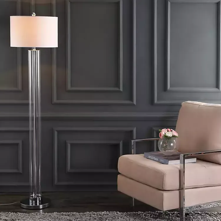 Kirklands Home Clear Glass Demi Floor Lamp Ivory Outlet