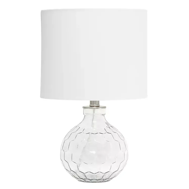 Kirklands Home Clear Glass Honeycomb Table Lamp White Clearance