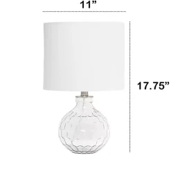 Kirklands Home Clear Glass Honeycomb Table Lamp White Clearance