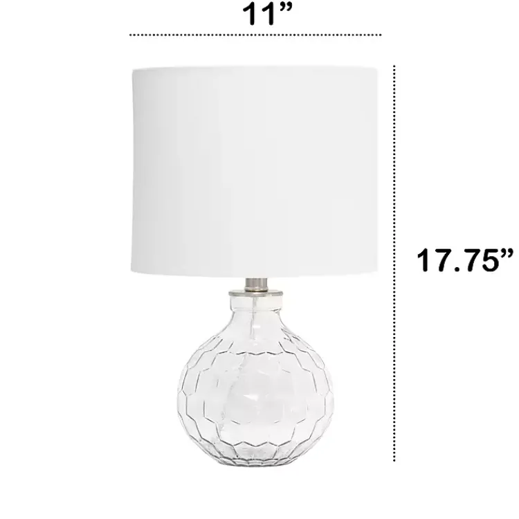 Kirklands Home Clear Glass Honeycomb Table Lamp White Clearance