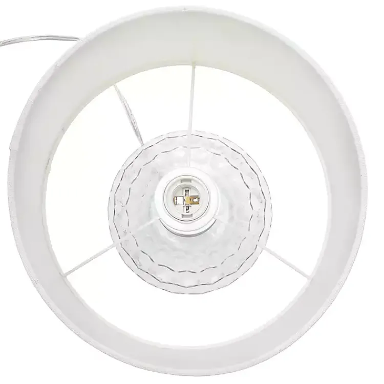 Kirklands Home Clear Glass Honeycomb Table Lamp White Clearance