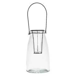 Lanterns>Kirklands Home Glass Lantern With Metal Insert Clear