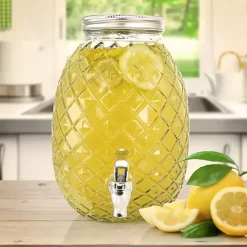 Kirklands Home Glass Pineapple Beverage Dispenser Clear New