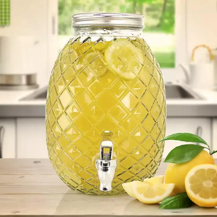 Kirklands Home Glass Pineapple Beverage Dispenser Clear New