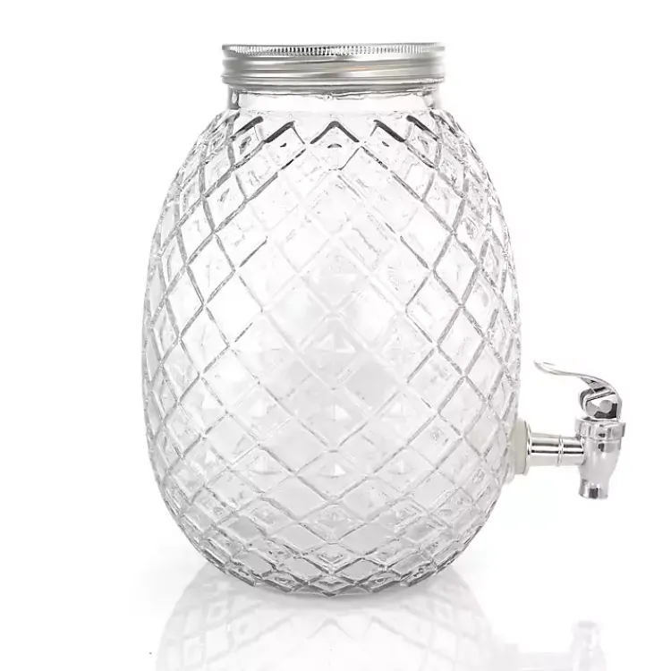 Kirklands Home Glass Pineapple Beverage Dispenser Clear New