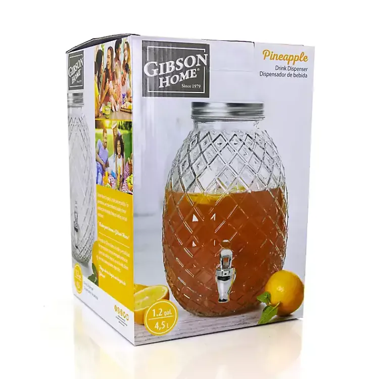 Kirklands Home Glass Pineapple Beverage Dispenser Clear New