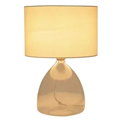 Kirklands Home Clear Glass Tapered Table Lamps, Set of 2 White Discount