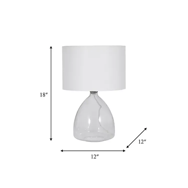 Kirklands Home Clear Glass Tapered Table Lamps, Set of 2 White Discount