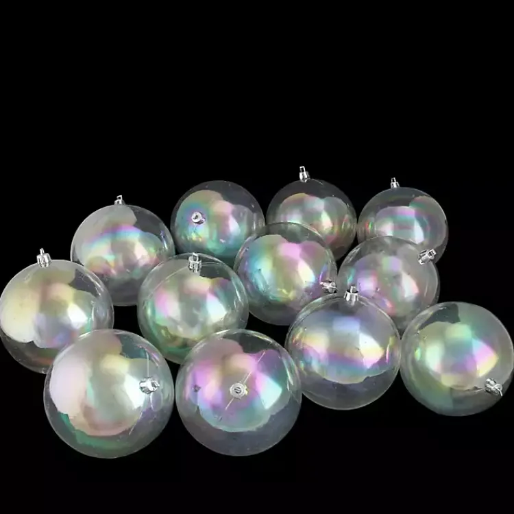 Christmas Ornaments>Kirklands Home Iridescent Shatterproof Ornament Set Clear