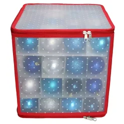 Seasonal Storage>Kirklands Home Clear Polka Dot Zip 64-pc. Ornament Storage Box
