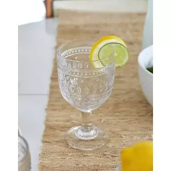 Kirklands Home Textured Goblet Glasses, Set of 4 Clear Discount