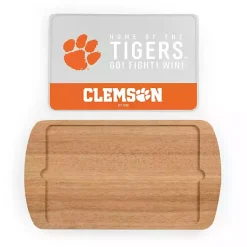 Kirklands Home Clemson Tigers Wood and Glass Serving Board New