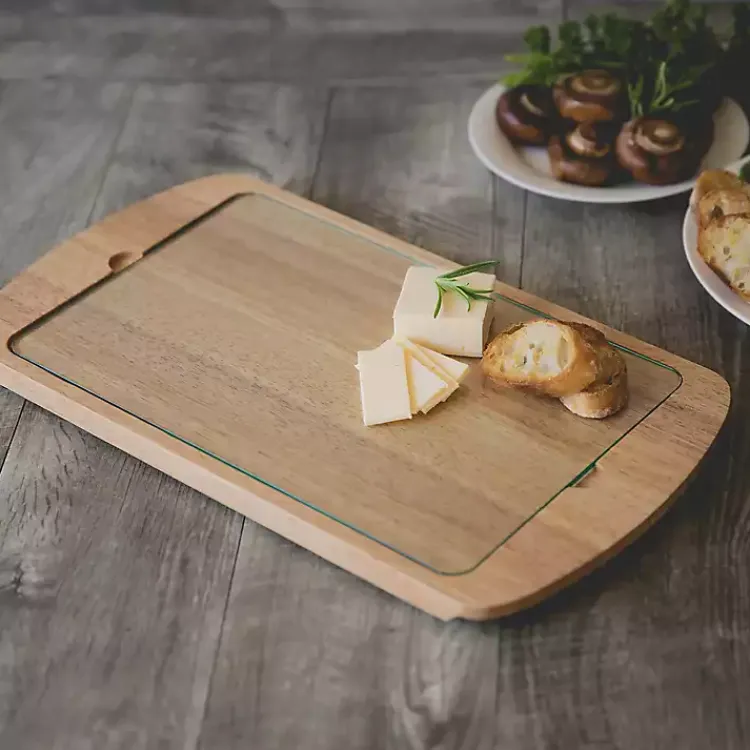 Kirklands Home Clemson Tigers Wood and Glass Serving Board New