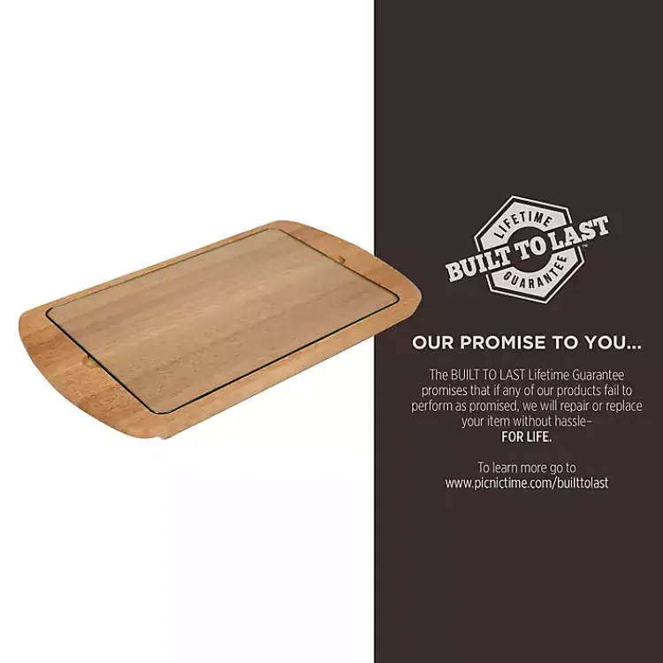 Kirklands Home Clemson Tigers Wood and Glass Serving Board New