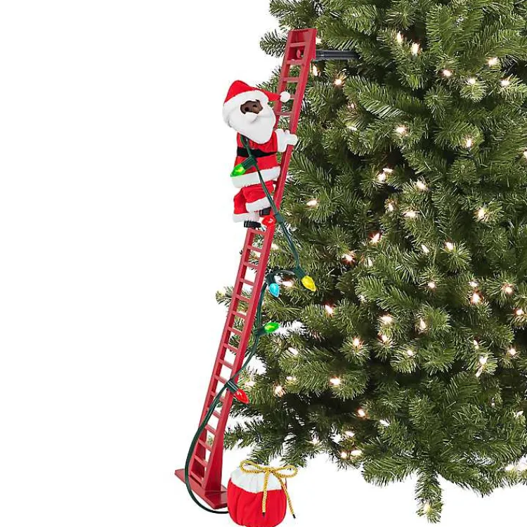 Christmas Decorations>Kirklands Home Climbing Musical Plush Santa Multi