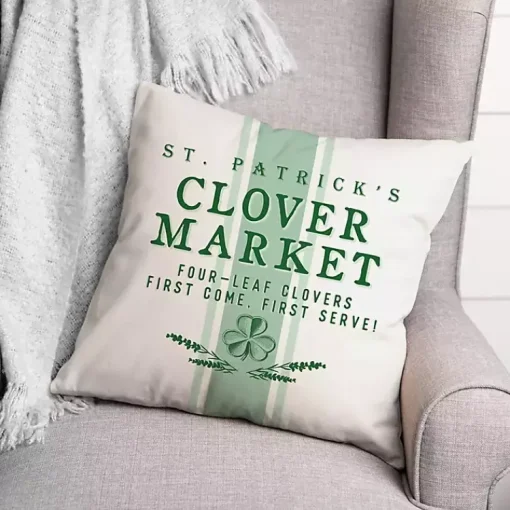 Pillows>Kirklands Home Clover Market Indoor/Outdoor Pillow Green