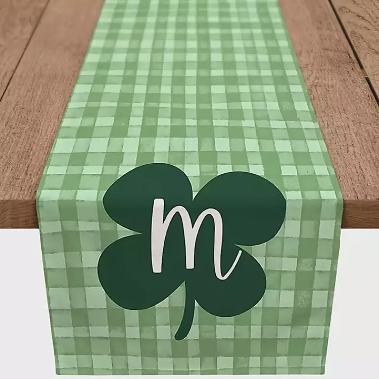 Kirklands Home Clover Personalized Monogram Table Runner, 72 in. Green New