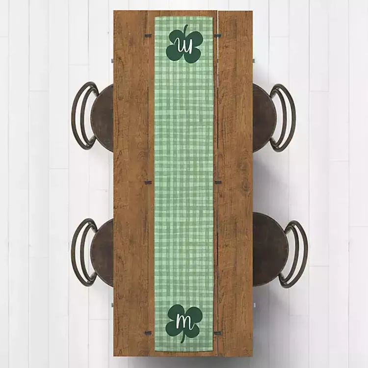 Kirklands Home Clover Personalized Monogram Table Runner, 72 in. Green New
