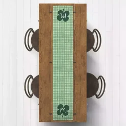 Kirklands Home Clover Personalized Monogram Table Runner, 90 in. Green New