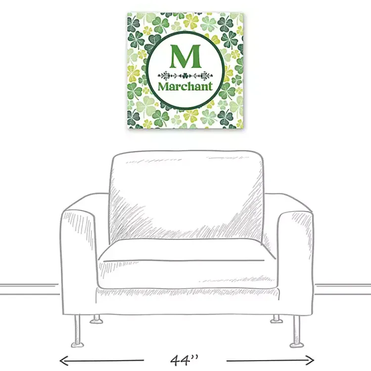 St Patricks Day Decorations>Kirklands Home Clover Personalized Monogram Canvas Wall Plaque
