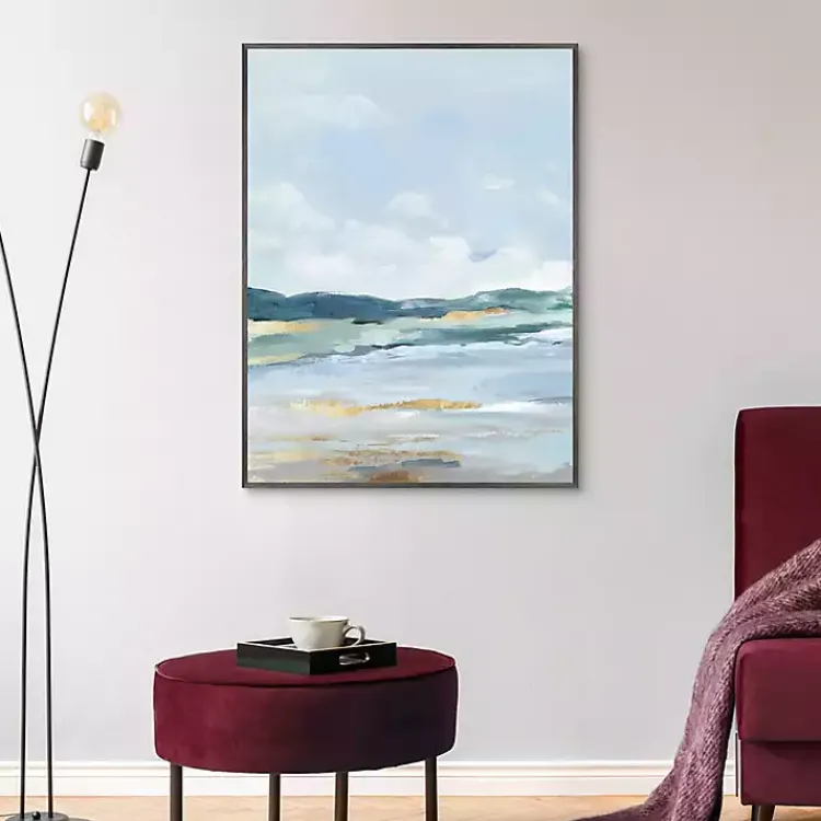 Kirklands Home Coastal Mountains II Framed Canvas Art Print Blue Discount