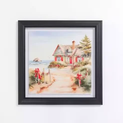 Christmas Art & Wall Decor>Kirklands Home Coastal Christmas Cottage I Framed Art Print Multi