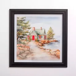 Christmas Art & Wall Decor>Kirklands Home Coastal Christmas Cottage II Framed Art Print Multi