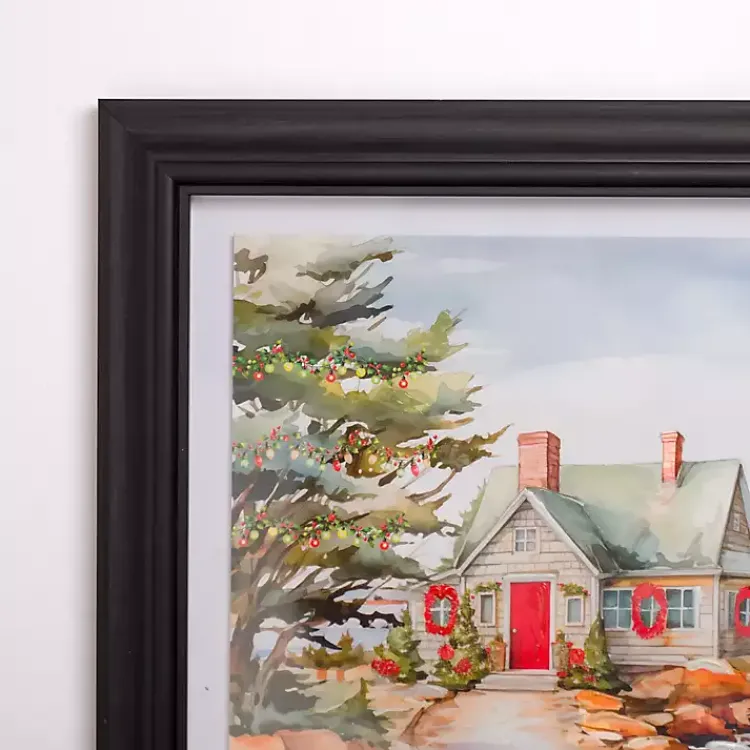 Christmas Art & Wall Decor>Kirklands Home Coastal Christmas Cottage II Framed Art Print Multi