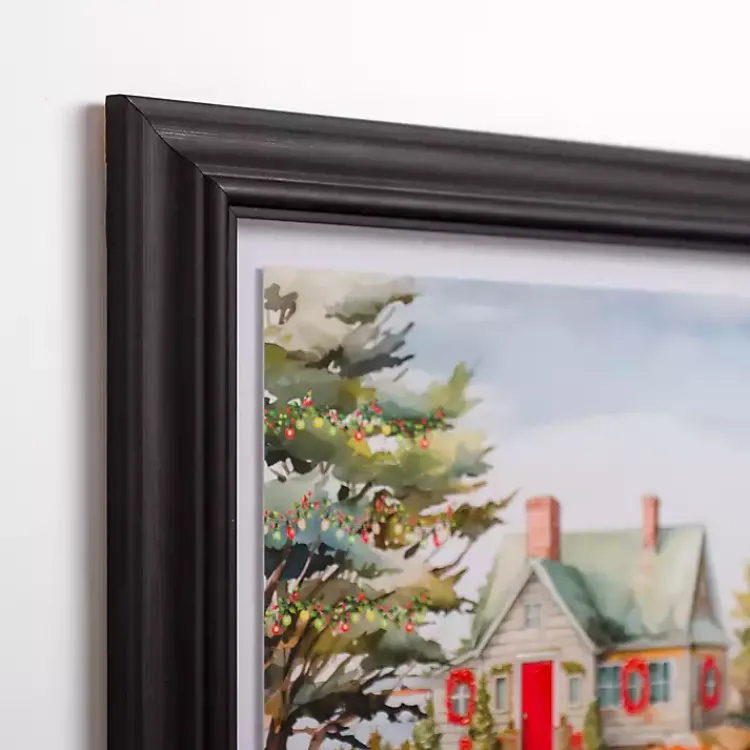 Christmas Art & Wall Decor>Kirklands Home Coastal Christmas Cottage II Framed Art Print Multi
