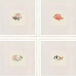 Kirklands Home Coastal Medley Framed Art Prints, Set of 4 Gray Clearance